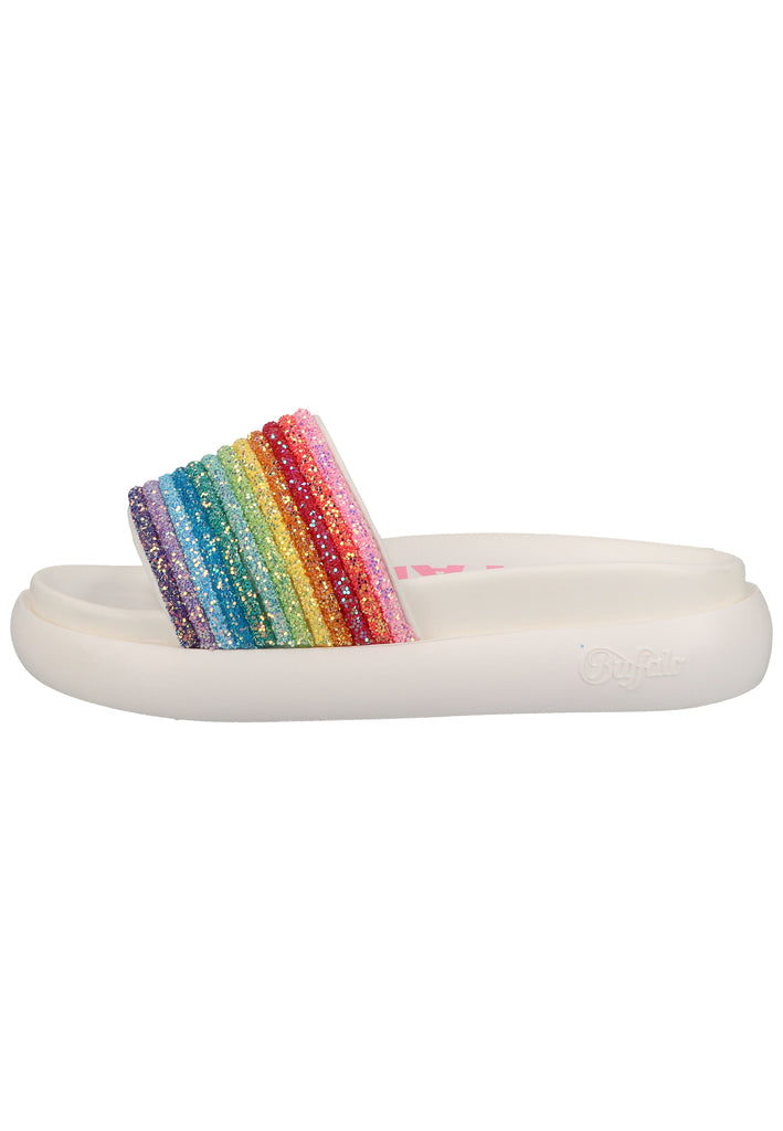 Buffalo Pantoletten Lederimitat/Textil Rainbow - surf4shoes