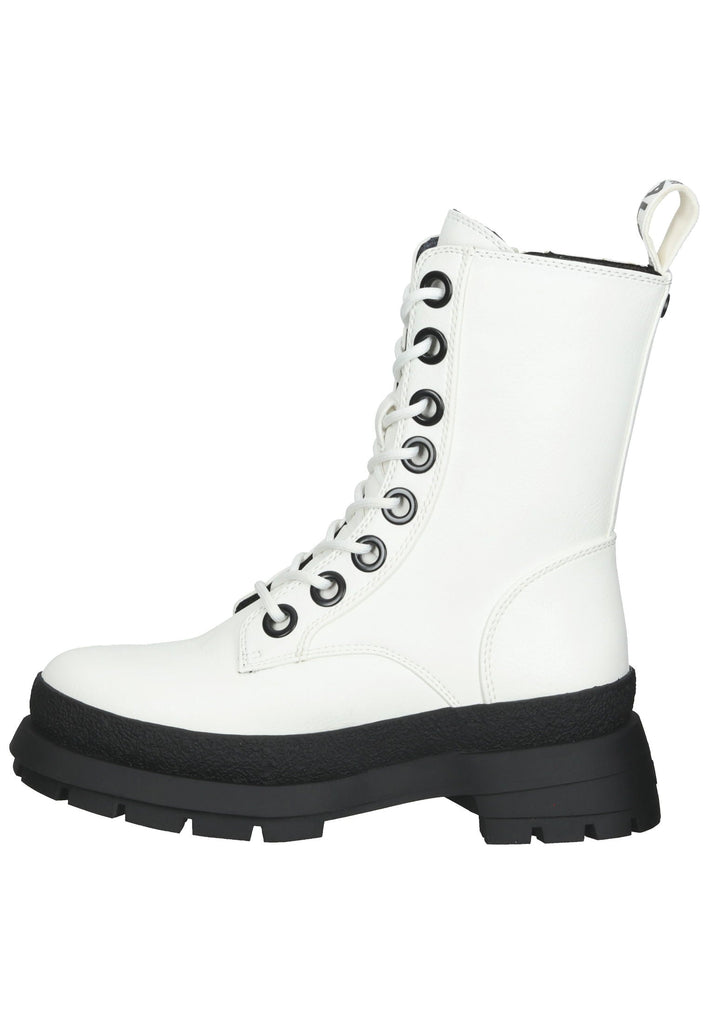Buffalo Stiefelette Lederimitat Weiß - surf4shoes