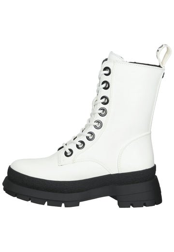 Buffalo Stiefelette Lederimitat Weiß - surf4shoes