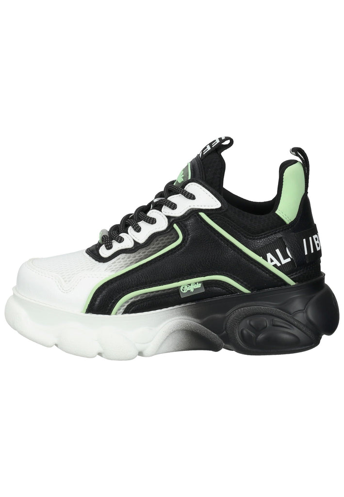Buffalo Sneaker Lederimitat/Textil Schwarz/Weiß - surf4shoes