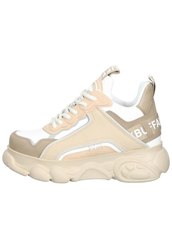 Buffalo Sneaker Lederimitat Beige/Weiß - surf4shoes