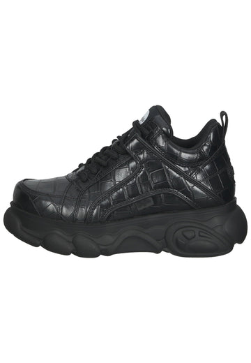Buffalo Sneaker Lederimitat Schwarz - surf4shoes