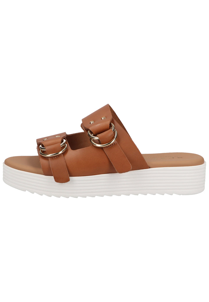 Scapa Pantoletten Leder Cognac - surf4shoes