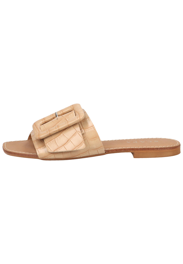 Scapa Pantoletten Lederimitat Beige - surf4shoes