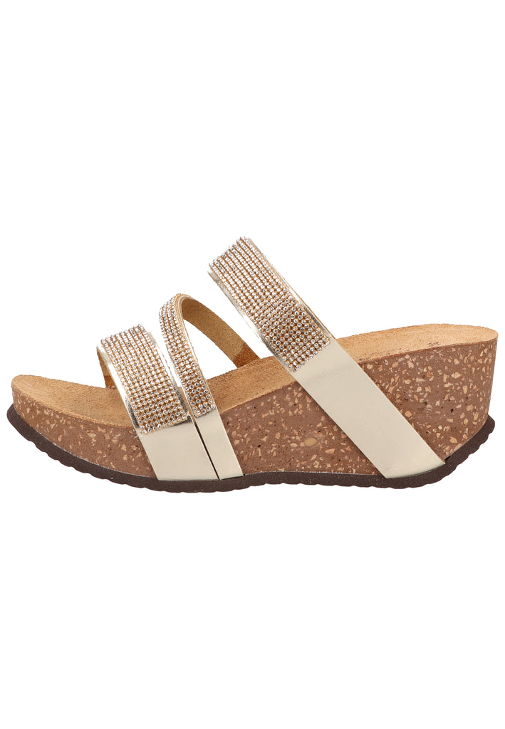 Scapa Pantoletten Lederimitat Platin - surf4shoes