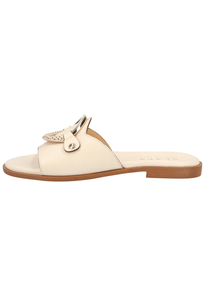 Scapa Pantoletten Leder Beige - surf4shoes