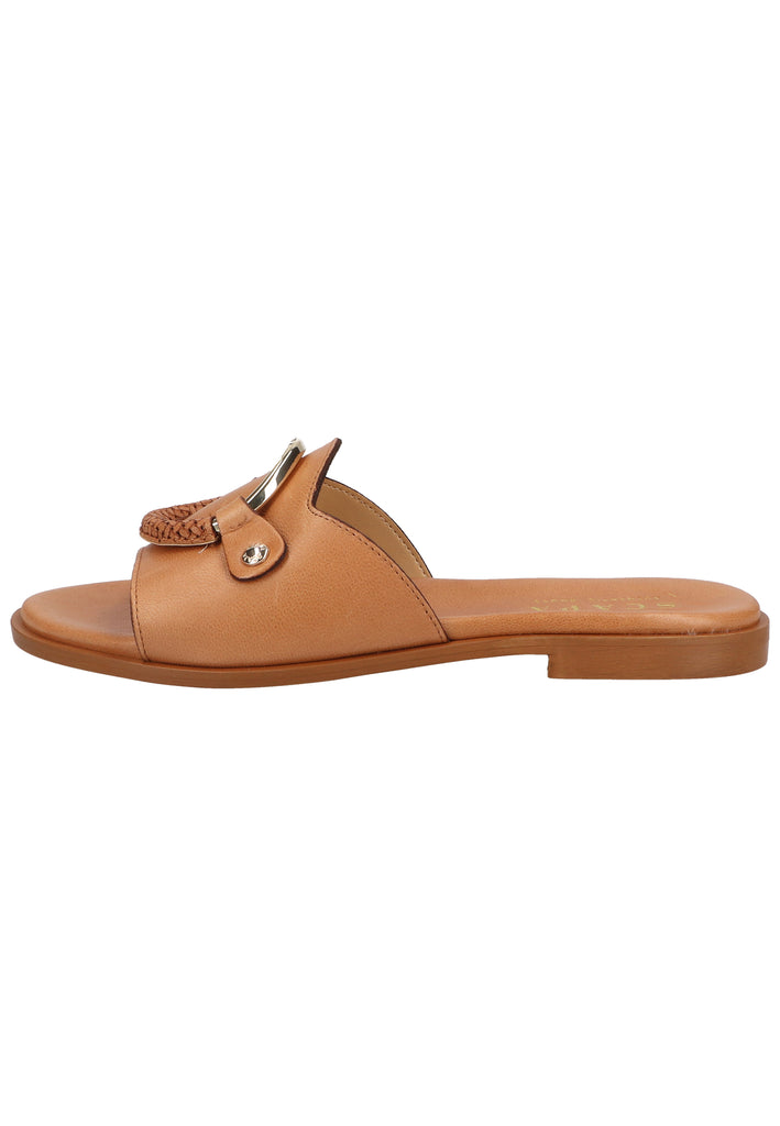 Scapa Pantoletten Leder Camel - surf4shoes