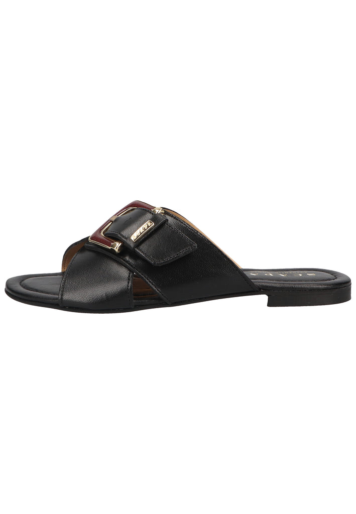 Scapa Pantoletten Leder Schwarz - surf4shoes