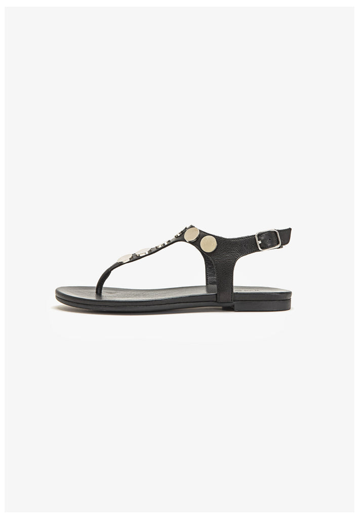 Inuovo Zehensteg Leder Schwarz - surf4shoes