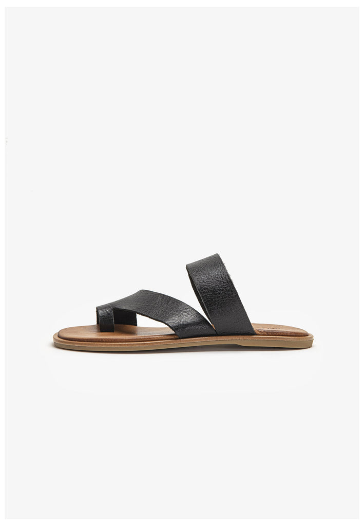 Inuovo Zehensteg Leder Schwarz - surf4shoes