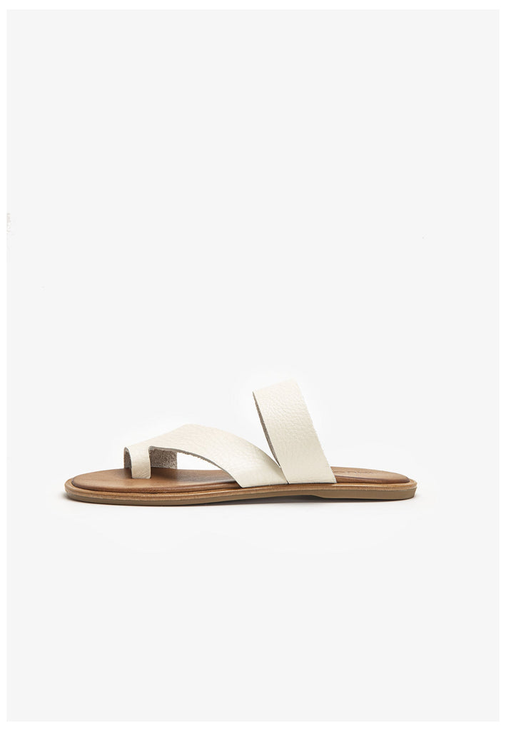 Inuovo Zehensteg Leder Beige/Weiß - surf4shoes