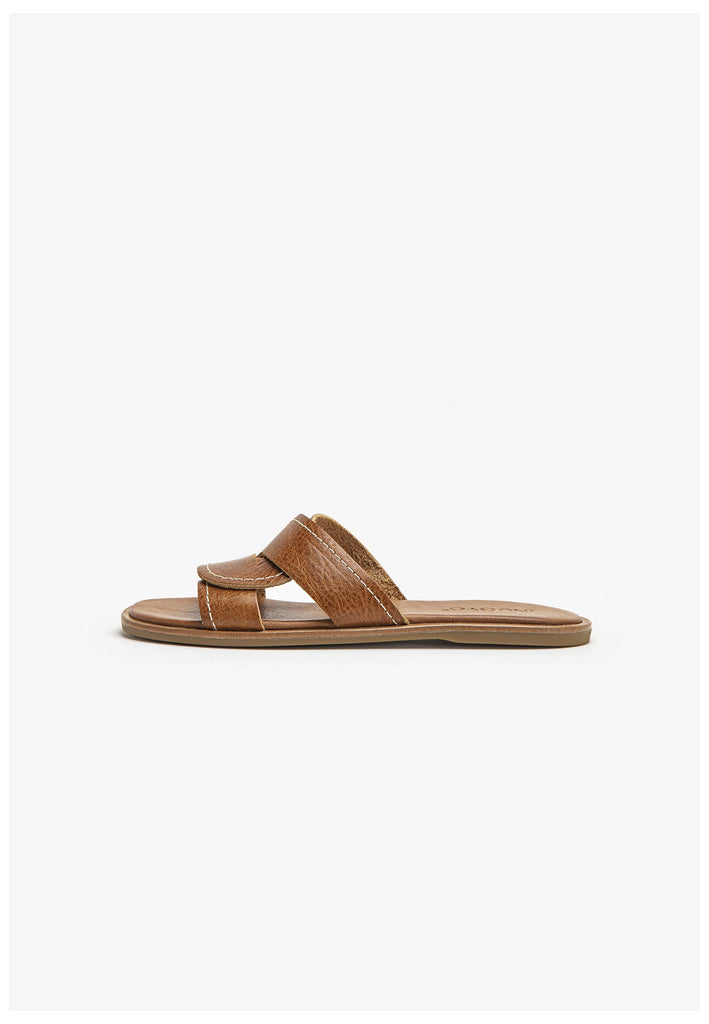 Inuovo Pantoletten Leder Mittelbraun - surf4shoes