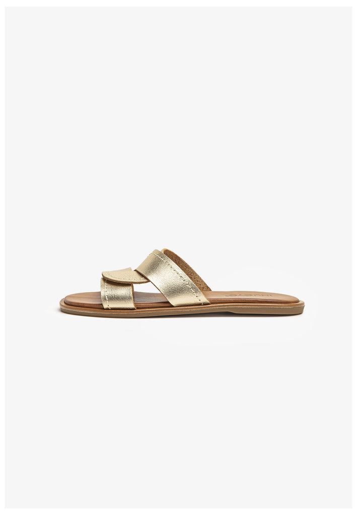 Inuovo Pantoletten Leder Gold - surf4shoes