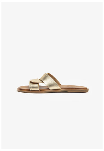 Inuovo Pantoletten Leder Gold - surf4shoes