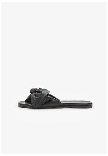 Inuovo Pantoletten Leder Schwarz - surf4shoes