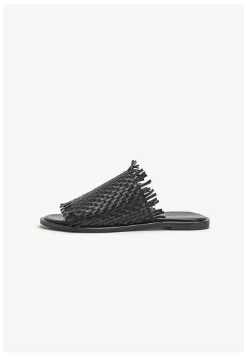 Inuovo Pantoletten Leder Schwarz - surf4shoes