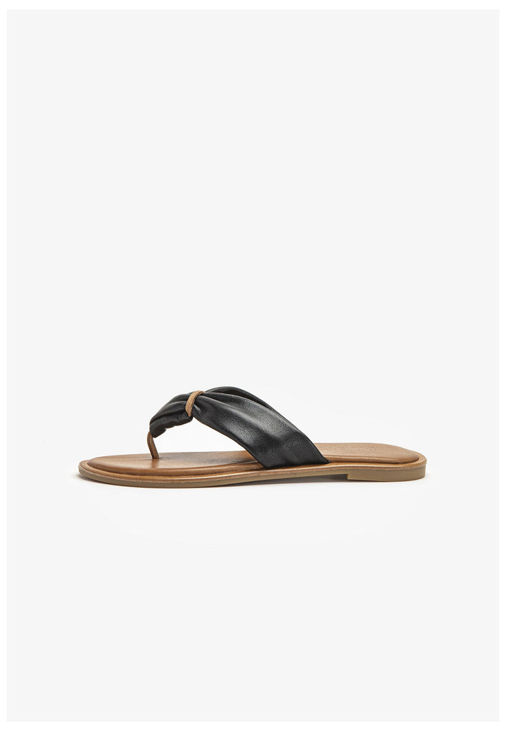 Inuovo Zehensteg Leder Schwarz - surf4shoes