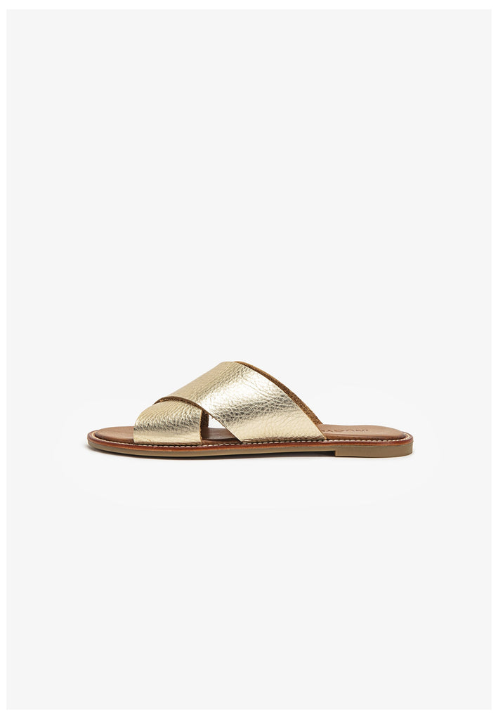 Inuovo Pantoletten Leder Gold - surf4shoes