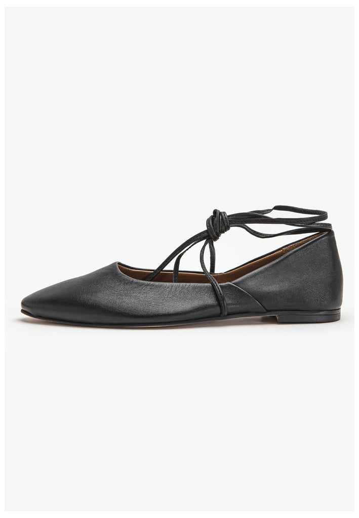 Inuovo Ballerinas Leder Schwarz - surf4shoes