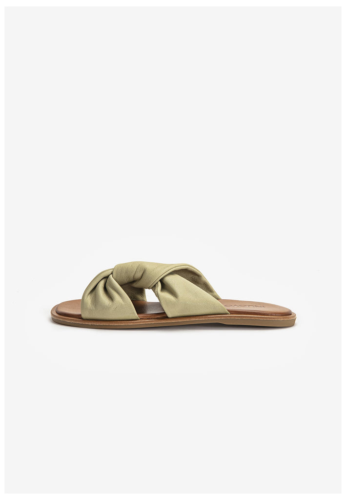 Inuovo Pantoletten Leder Oliv - surf4shoes