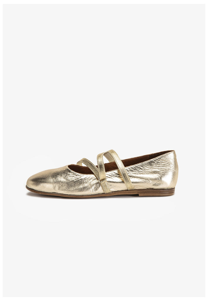 Inuovo Ballerinas Leder Gold - surf4shoes