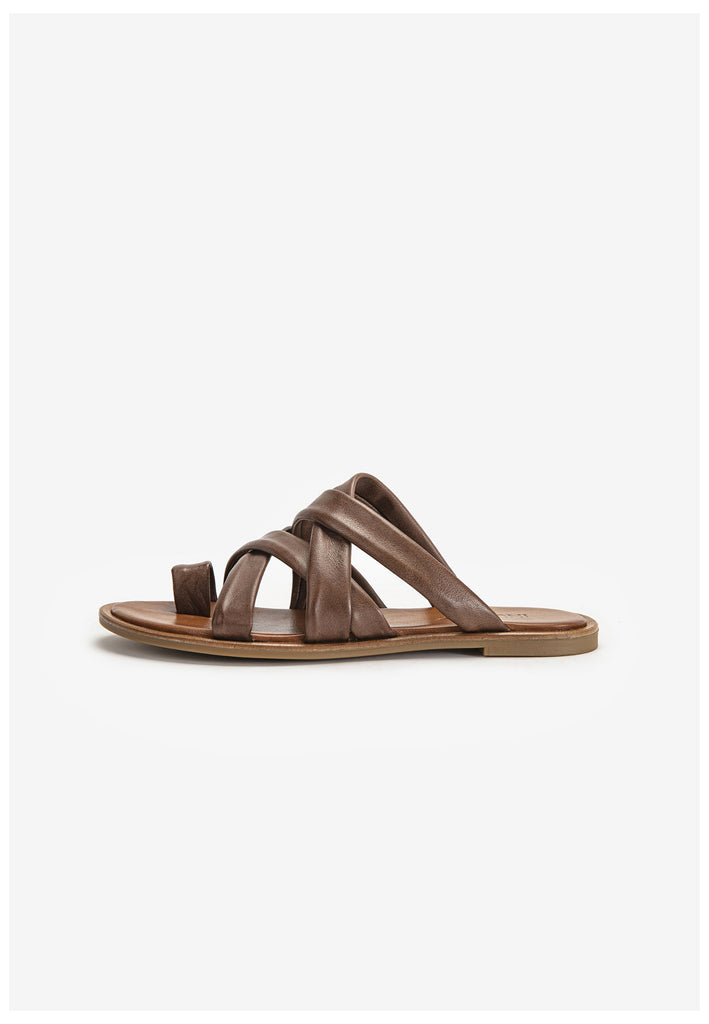 Inuovo Pantoletten Leder Dunkelbraun - surf4shoes