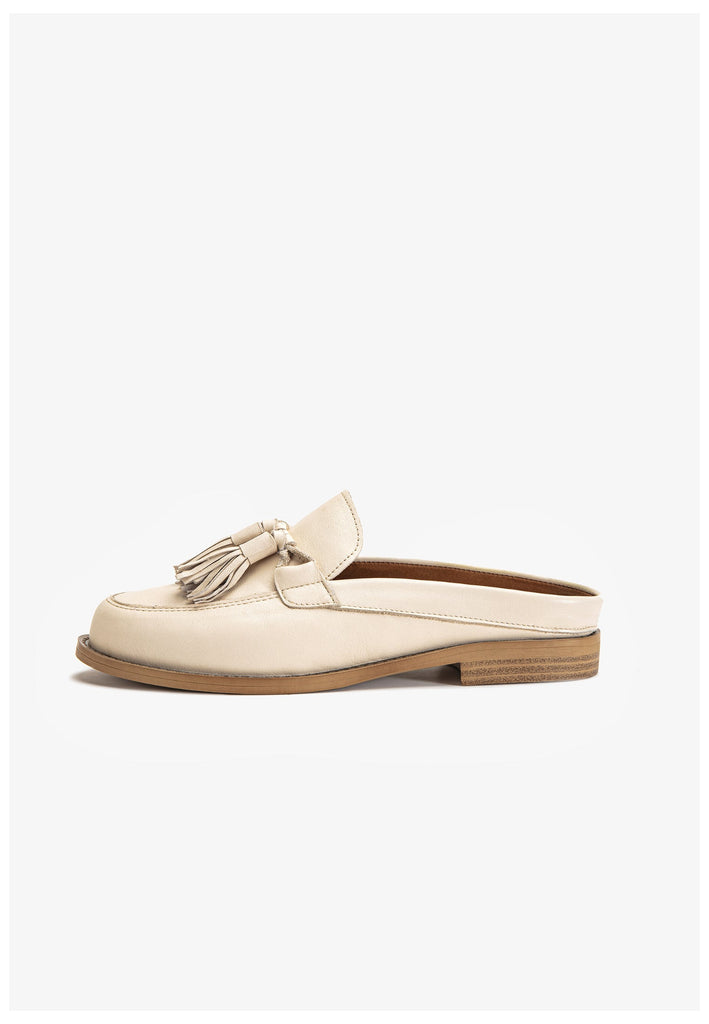 Inuovo Pantoletten Leder Beige - surf4shoes