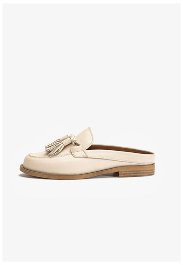 Inuovo Pantoletten Leder Beige - surf4shoes