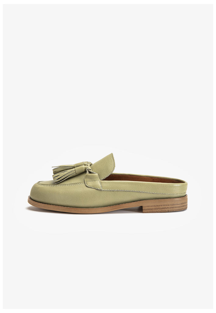 Inuovo Pantoletten Leder Oliv - surf4shoes