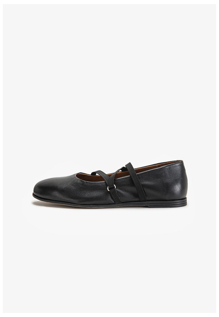 Inuovo Ballerinas Leder Schwarz - surf4shoes