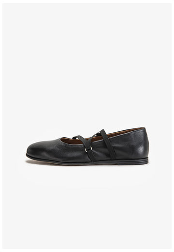 Inuovo Ballerinas Leder Schwarz - surf4shoes