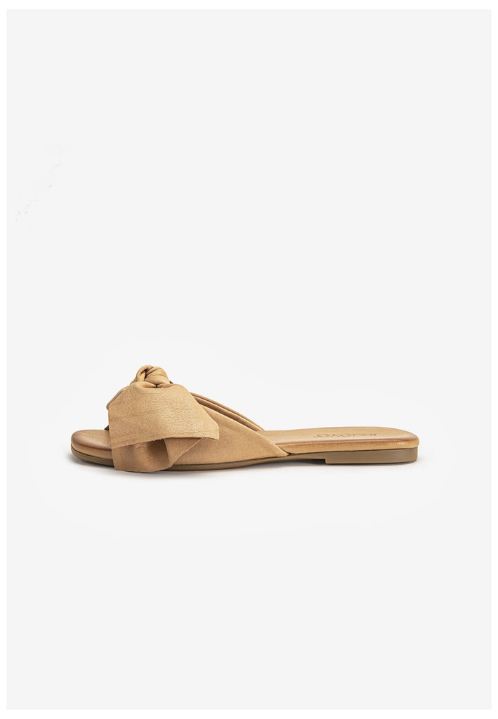 Inuovo Pantoletten Leder Hellbraun - surf4shoes