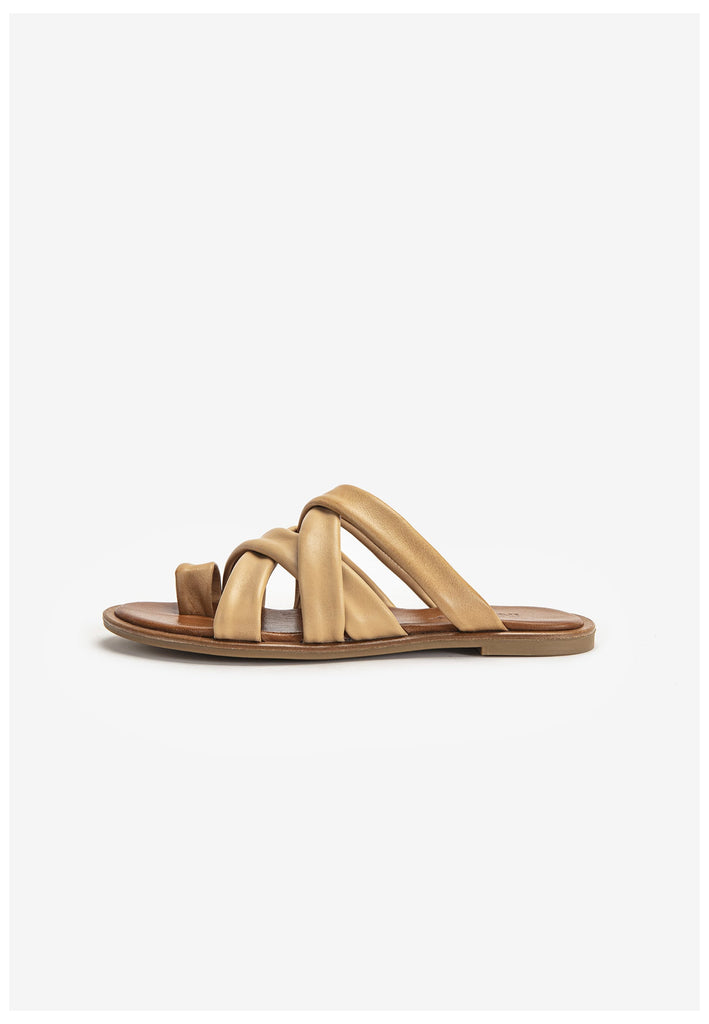 Inuovo Pantoletten Leder Hellbraun - surf4shoes