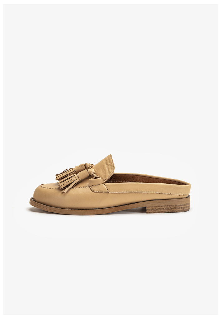 Inuovo Pantoletten Leder Hellbraun - surf4shoes