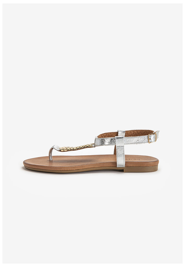 Inuovo Zehensteg Leder Silber - surf4shoes