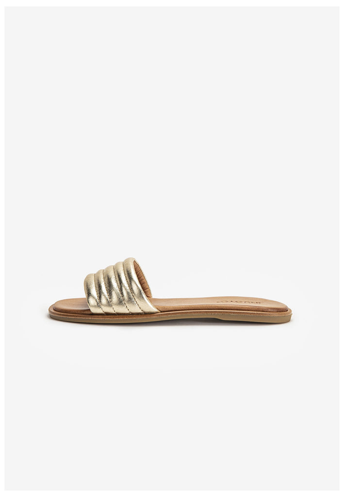 Inuovo Pantoletten Leder Gold - surf4shoes