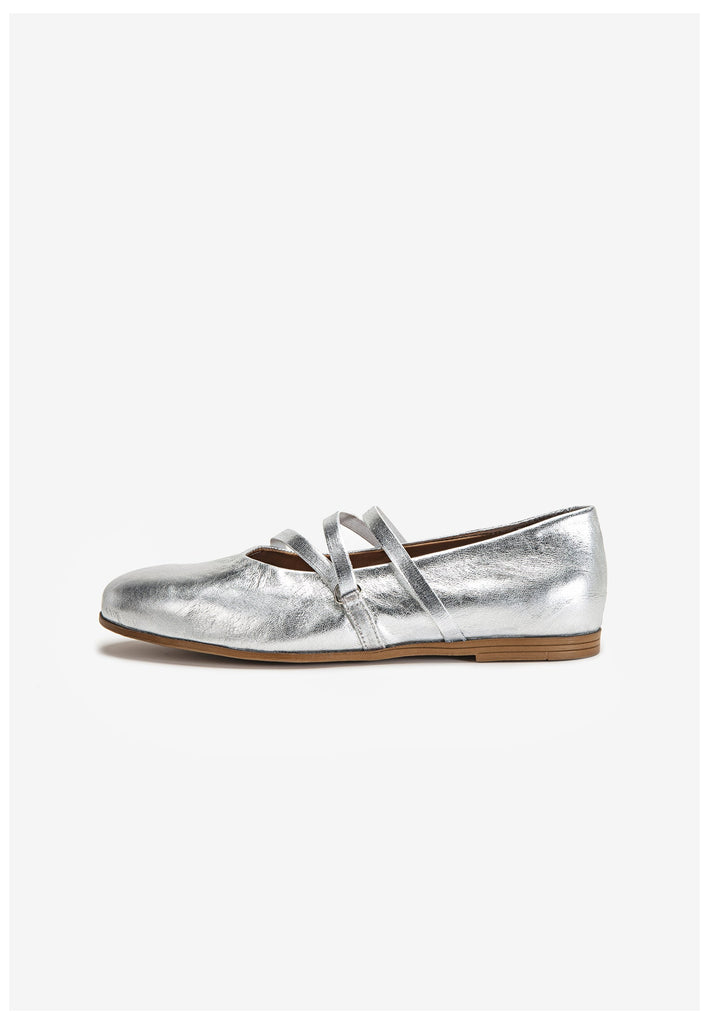 Inuovo Ballerinas Leder Silber - surf4shoes