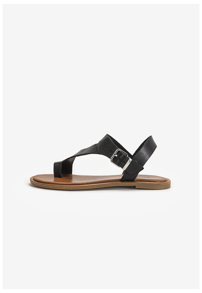 Inuovo Zehensteg Leder Schwarz - surf4shoes