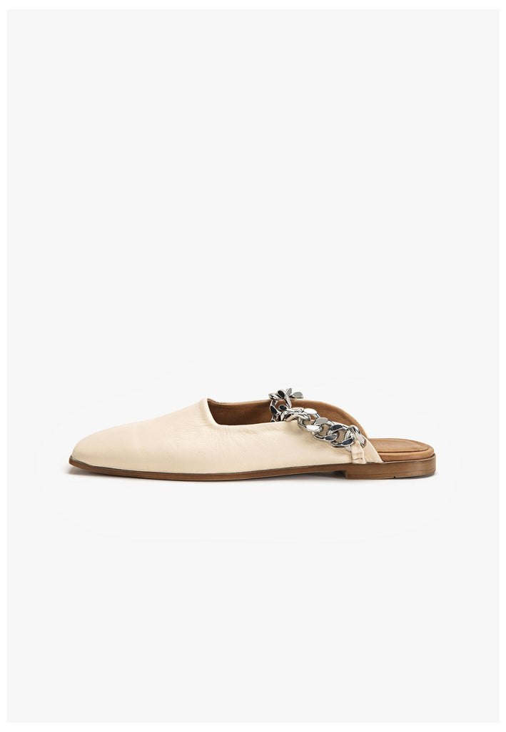 Inuovo Pantoletten Leder Beige - surf4shoes