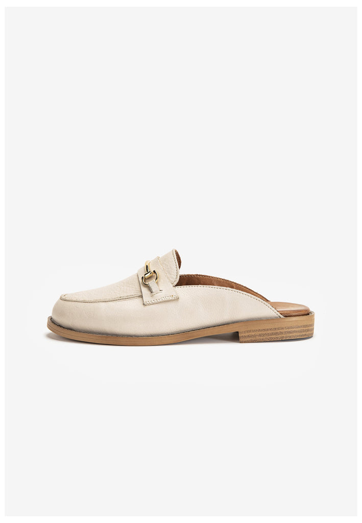 Inuovo Pantoletten Leder Beige - surf4shoes