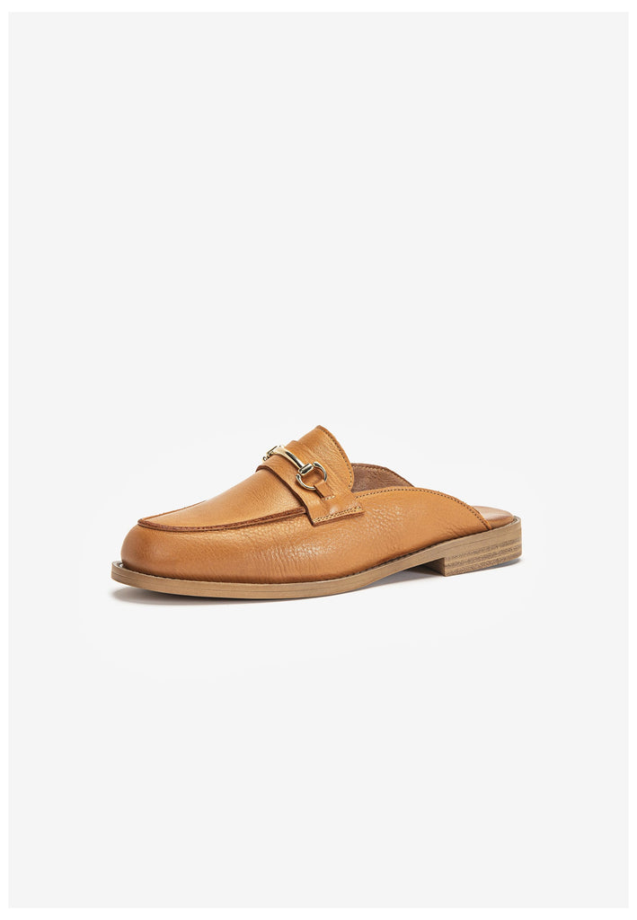 Inuovo Pantoletten Leder Mittelbraun - surf4shoes