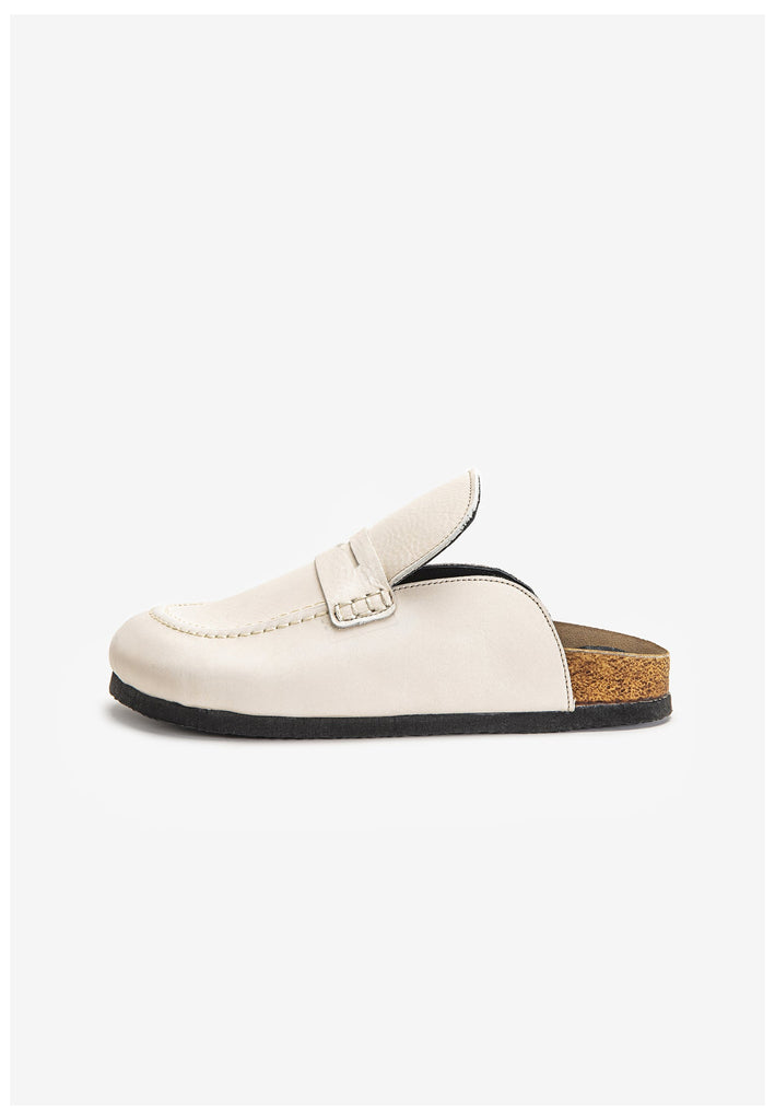 Inuovo Pantoletten Leder Beige - surf4shoes