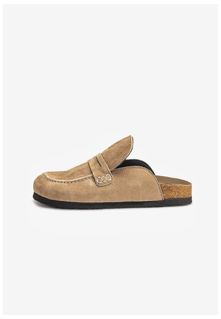 Inuovo Pantoletten Leder Hellbraun - surf4shoes