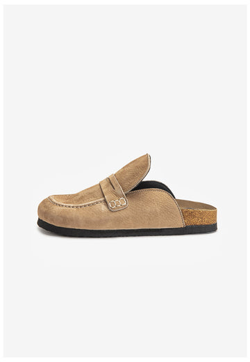 Inuovo Pantoletten Leder Hellbraun - surf4shoes