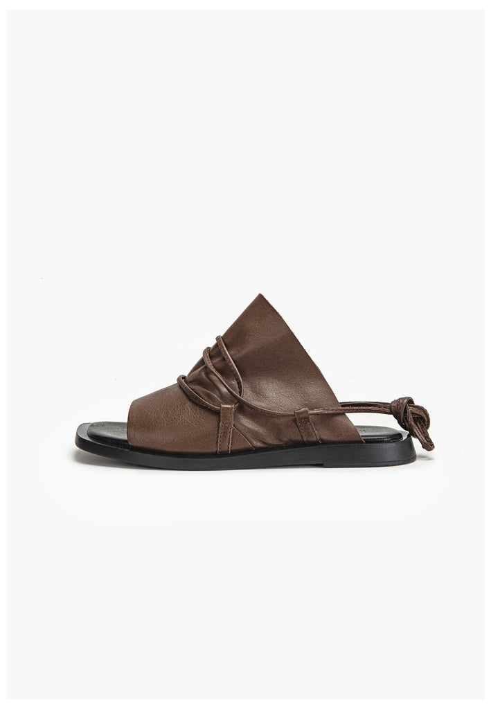 Inuovo Pantoletten Leder Dunkelbraun - surf4shoes