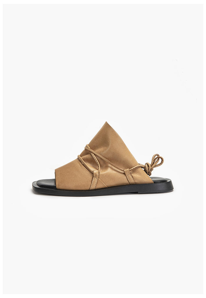 Inuovo Pantoletten Leder Hellbraun - surf4shoes