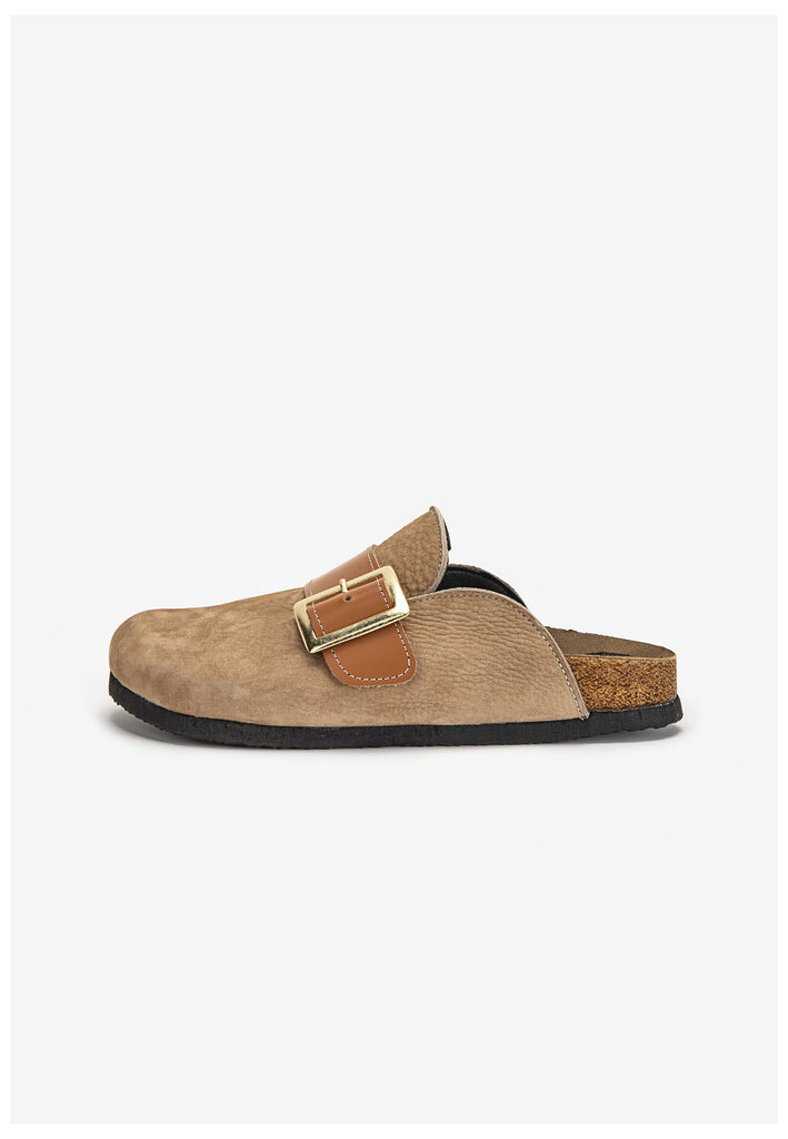 Inuovo Pantoletten Leder Mittelbraun - surf4shoes