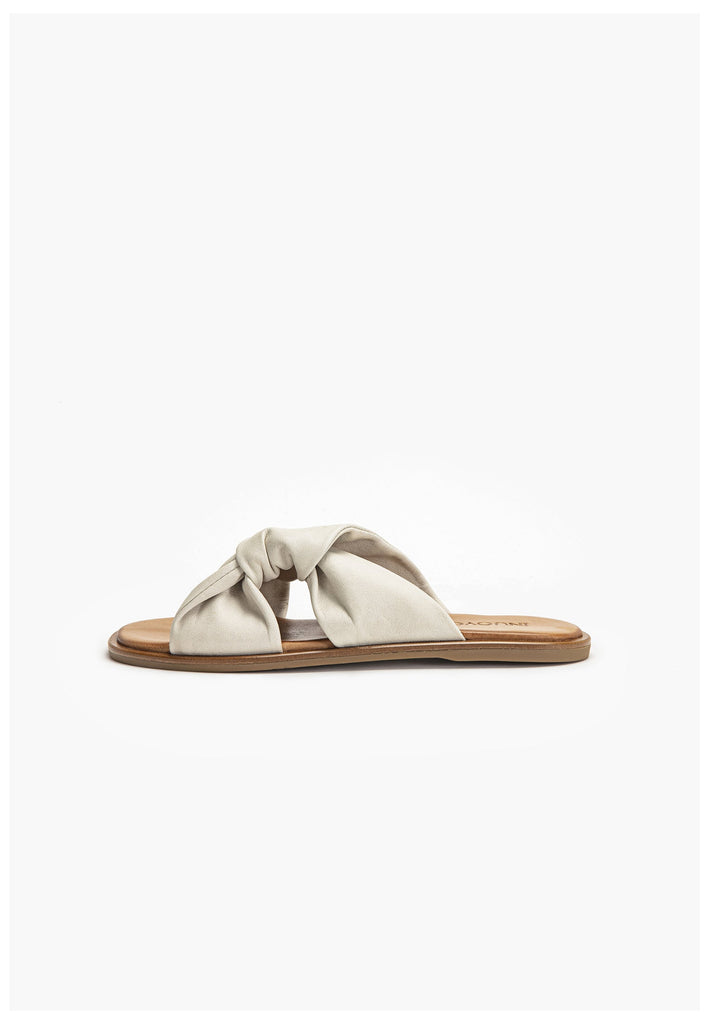 Inuovo Pantoletten Leder Hellbeige - surf4shoes
