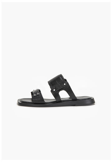 Inuovo Pantoletten Leder Schwarz - surf4shoes