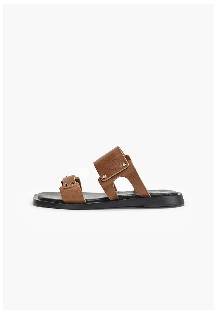 Inuovo Pantoletten Leder Mittelbraun - surf4shoes